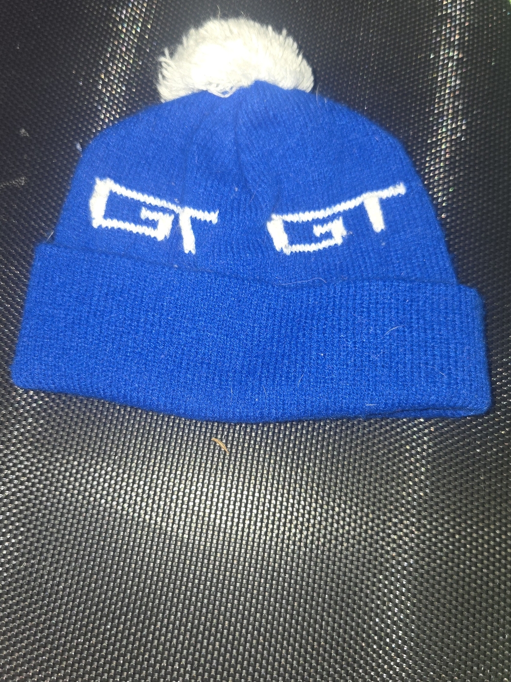 GT Logo Blue Pom-Pom Beanie Grand Trunk Railroad Logo